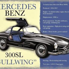 plaque métal vintage MERCEDES 300 SL