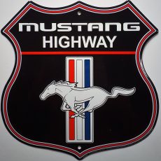 plaque métal vintage MUSTANG HIGHWAY