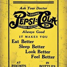 Plaque métal vintage PEPSI COLA ask your doctor