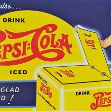 plaque métal vintage PEPSI COLA iced