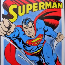 Plaque métal vintage SUPERMAN rétro DC