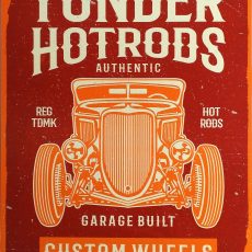 plaque métal vintage TUNDER HOT RODS
