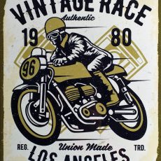 plaque métal vintage MOTO VINTAGE RACE