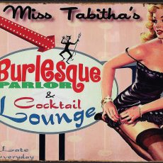 plaque métal vintage PIN UP BURLESQUE