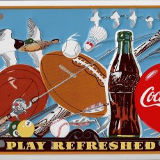 plaque métal vintage COCA COLA PLAY REFRESHED