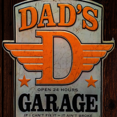 plaque métal vintage DAD'S GARAGE