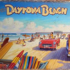 plaque métal vintage DAYTONA BEACH