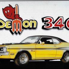 plaque métal vintage PLYMOUTH DUSTER DEMON 340