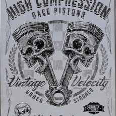 plaque métal vintage HIGH COMPRESSION