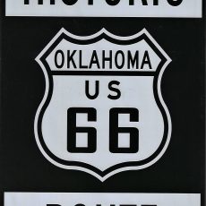 plaque métal vintage ROUTE 66 HISTORIC
