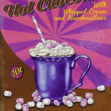 PLAQUE METAL vintage HOT CHOCOLATE