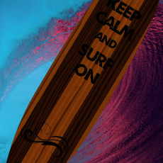 plaque métal vintage KEEP CALM and SURF ON
