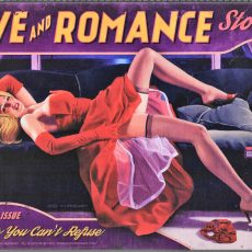plaque métal vintage PIN UP LOVE and ROMANCE