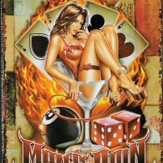 plaque métal vintage PIN UP MAN'S RUIN