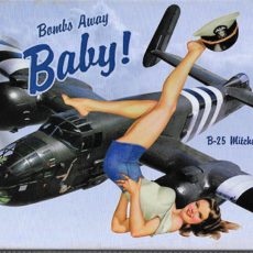 plaque métal vintage PIN UP BOMBS AWAY BABY AVION