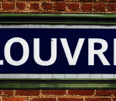 plaque métal vintage STATION METRO LOUVRE