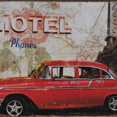 plaque métal vintage MOTEL BEL AIR 56