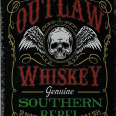 plaque métal vintage WHISKY OUTLAW WHISKEY