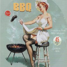 plaque métal vintage PIN UP BBQ