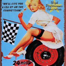 plaque métal vintage PIN UP WINNER'S GARAGE
