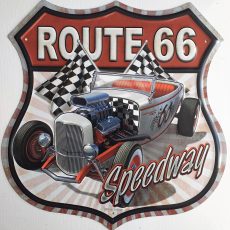 plaque métal Américaine ROUTE 66 SPEEDWAY