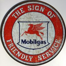 plaque métal vintage MOBILGAS FRIENDLY SERVICE