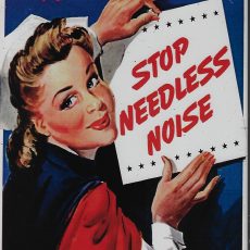 plaque métal vintage PIN UP STOP NEEDLESS NOISE