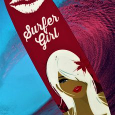 plaque métal vintage SURFER GIRL