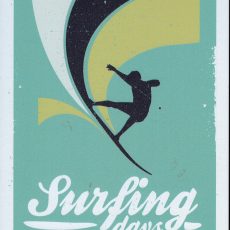plaque métal vintage SURFING DAYS