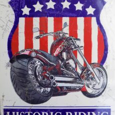 plaque métal vintage HISTORIC RIDING