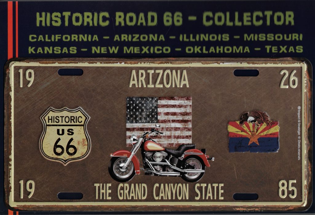 Plaque Métal Vintage Route 66 - Décoration Murale Rétro Pour Garage, Bar Ou Maison Plaque Métal 29.3x15cm Finition Rouille