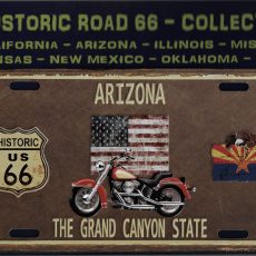 plaque métal vintage ROUTE 66 ARIZONA HISTORIC ROAD