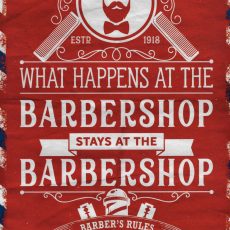 Plaque métal vintage WHAT HAPPENS AT THE BARBER SHOP