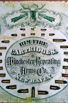 plaque métal western WINCHESTER CARTRIDGES DECO AMERICAINE USA
