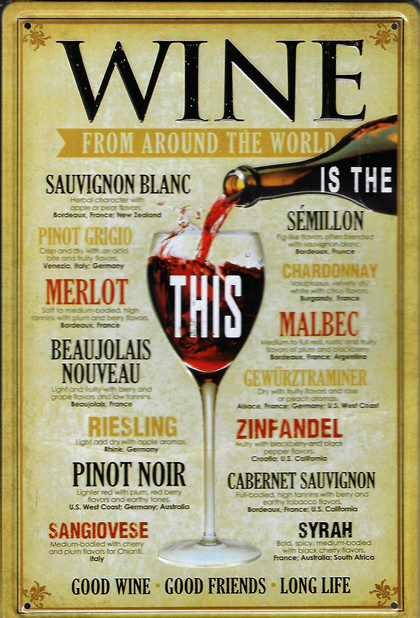 Plaque Murale Métal Vintage Champagne Alfons Beaucoup - Décoration Bar Rétro 15x20 Cm