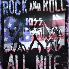 Plaque métal vintage KISS ROCK AND ROLL ALL NITE