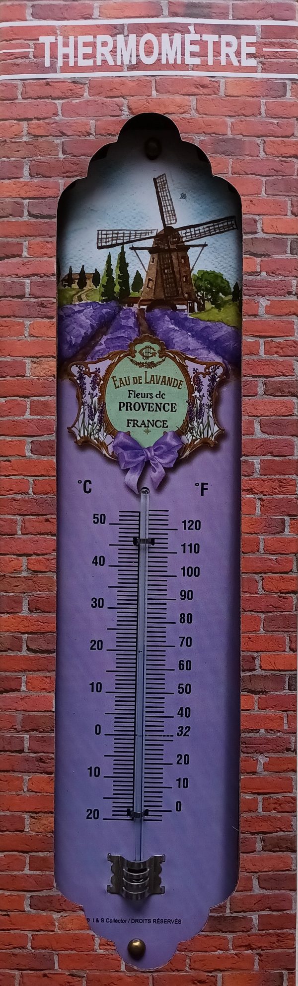 Thermomètre en métal vintage EAU DE LAVANDE