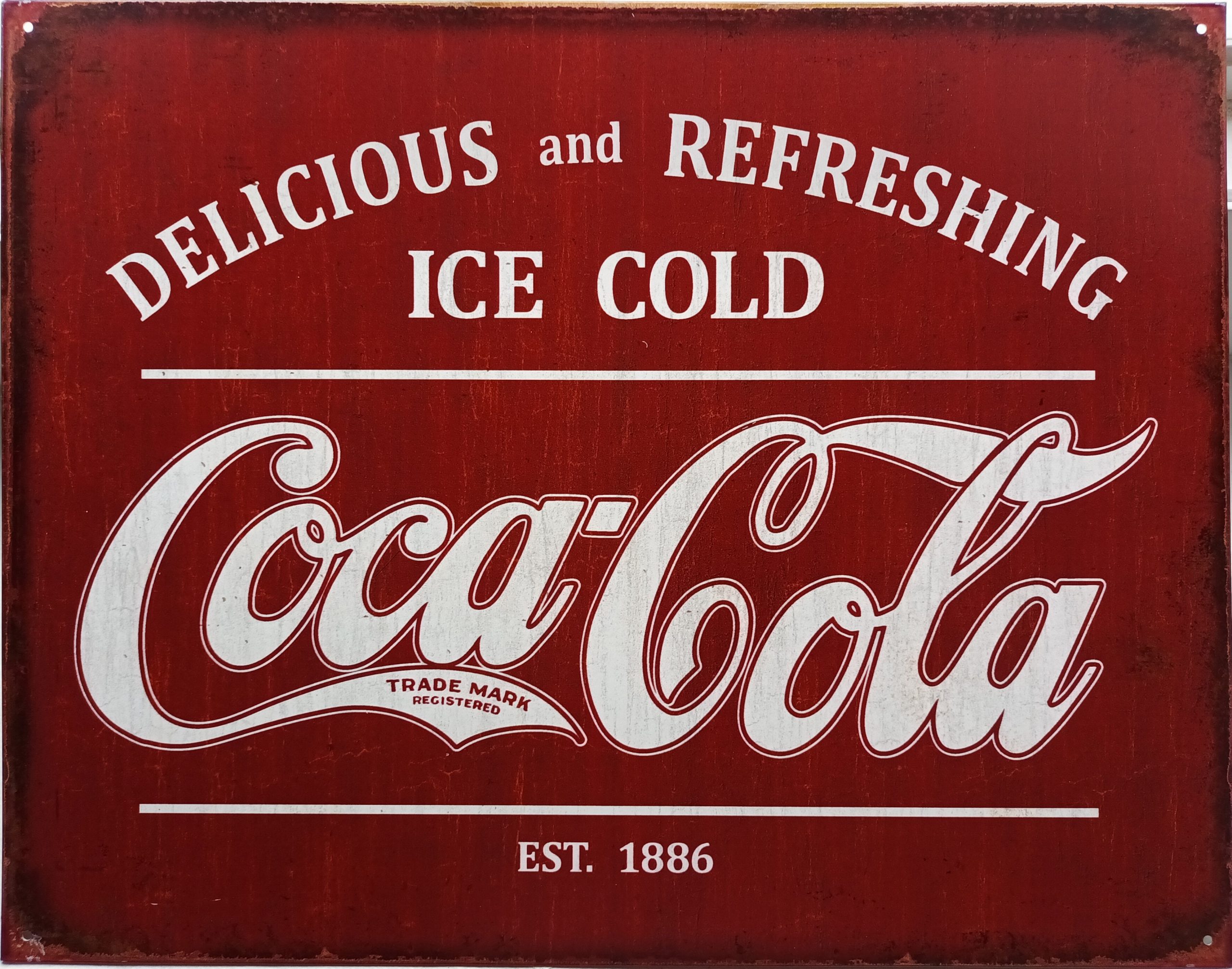 plaque métal vintage coca cola ice cold refreshing