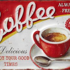 plaque métal vintage COFFEE tasse à café