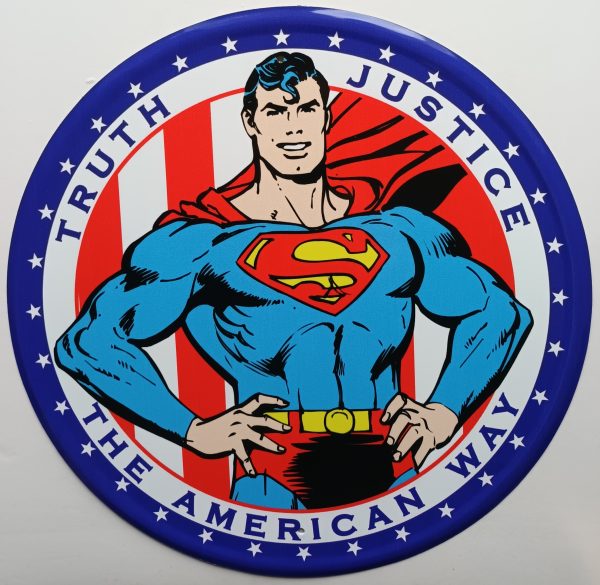 plaque métal vintage SUPERMAN TRUTH JUSTICE