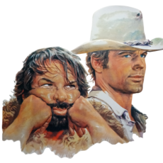 plaque métal vintage TERENCE HILL & BUD SPENCER duo trinita