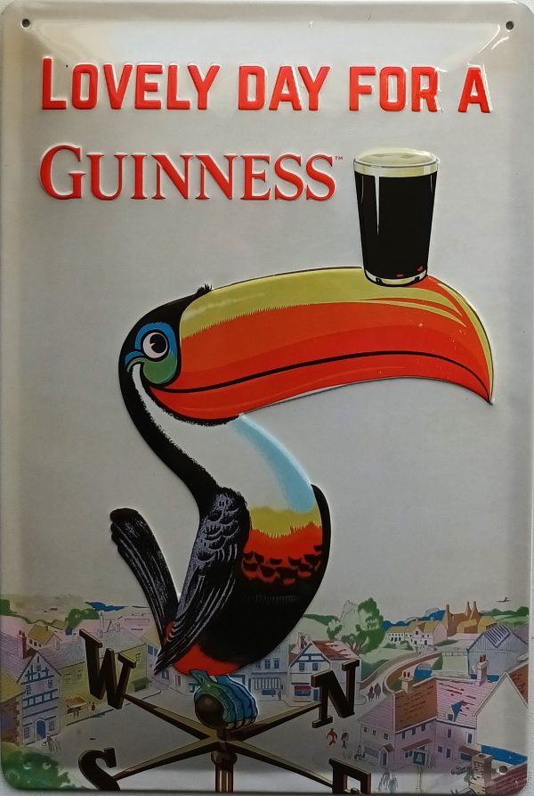 plaque métal LOVELY DAY FOR A GUINNESS TOUCAN