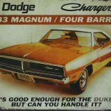 plaque métal Américaine DODGE CHARGER 1969