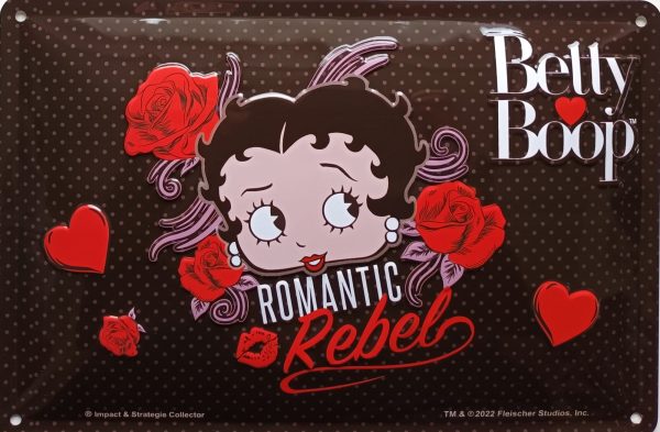 Plaque métal vintage BETTY BOOP romantic rebel