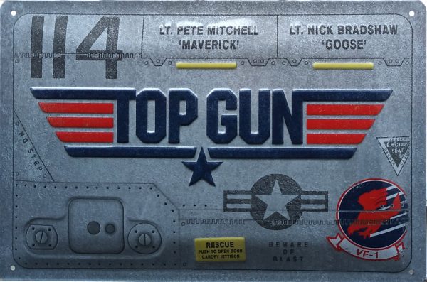 Plaque métal vintage TOP GUN "MAVERICK" "GOOSE"