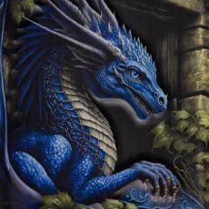 plaque métal fantasy DRAGON BLEU