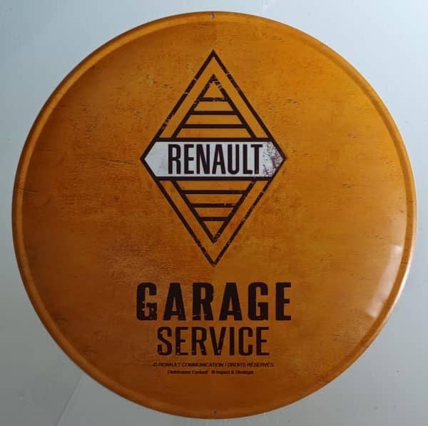 plaque métal vintage RENAULT GARAGE SERVICE