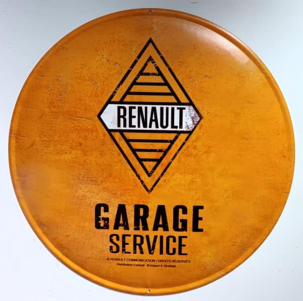 plaque métal vintage RENAULT GARAGE SERVICE